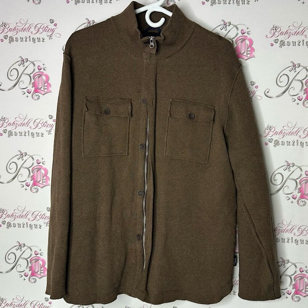 Holebrook Sweden original windproof Brown zip Up zipper Jacket coat sweater